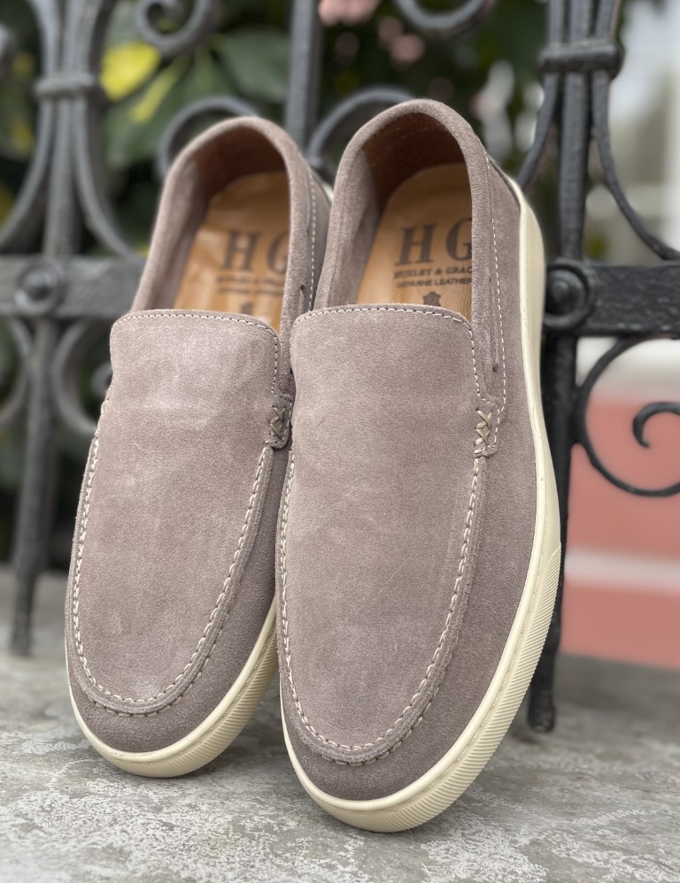 Huxley and Grace ανδρικά γκρι δερμάτινα μοκασίνια HG174192G φωτογραφία